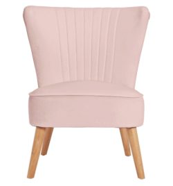 HOME Alana Fabric Shell Back Chair - Dusty Pink.